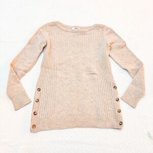 Madewell 100% Merino Wool Knit Sweater Button Accent Size XS